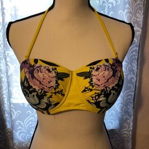 Cute 2 pcs floral high waisted swim suite